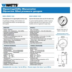 Glycerin Manometer 0-6Bar 100 " Lodret