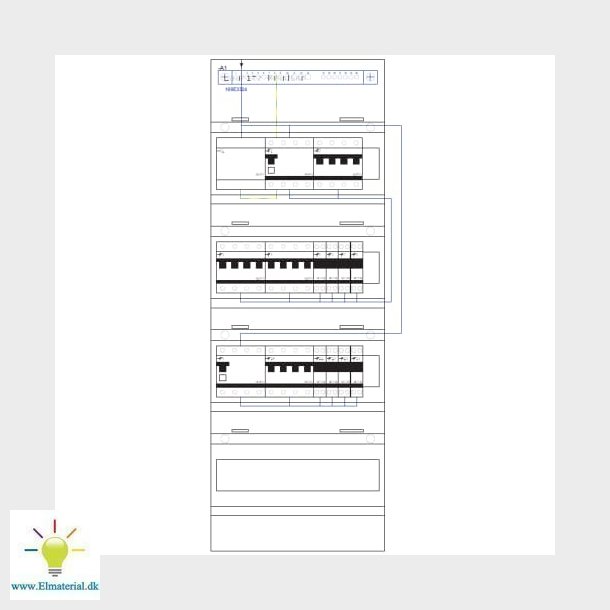 Boligtavle LLK4.T, 2xHPFI, 4xKraft, 8xLys, transient, hvid