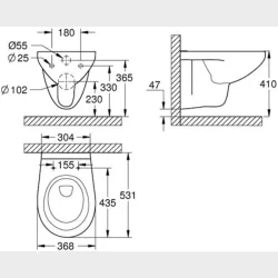Bau Ceramic Wc Vghngt Rimless