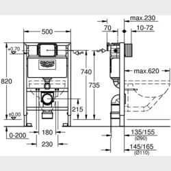 Rapid Sl 82 Cm Top/Frontbetjent Wc-Elem.