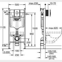 Rapid Indbygningscisterne 113Cm Med Tryk