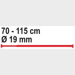 Teleskopstang Hvid Alu 70-115 Cm 19Mm