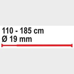 Teleskopstang Hvid Alu 110-185 Cm 19Mm