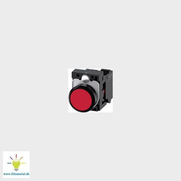 Trykknap, 22Mm, Rund, Plast, Rdflad