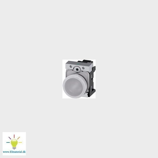 Signallampe, 22Mm, Rund, Metal, Hvid