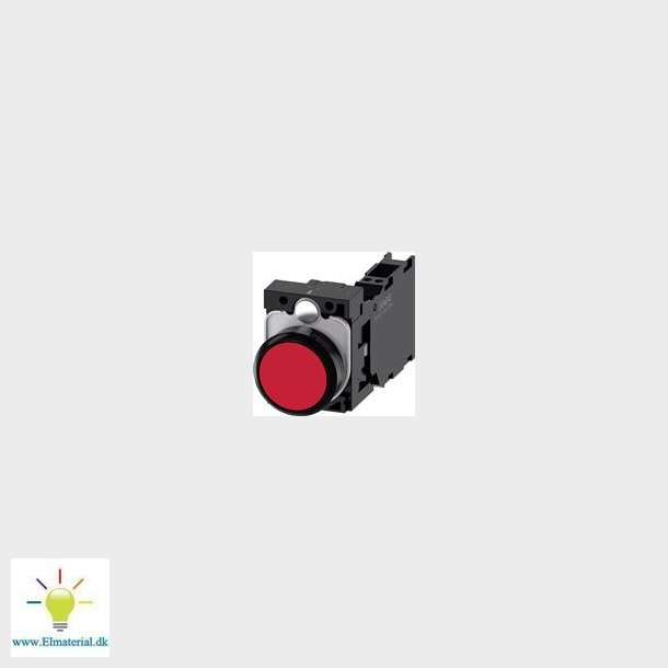 Trykknap, 22Mm, Rund, Plast, Rdflad