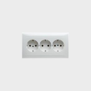 Stikkontakt 3 Mod Uden Pillesik S. Hvid