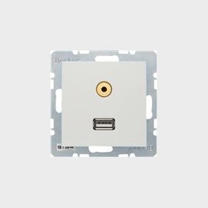 Usb/3,5 Mm Audio Indsats S./B. Hvid