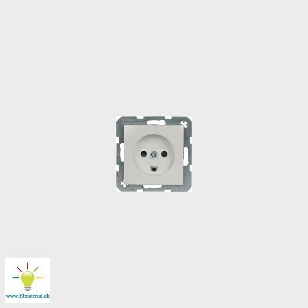 Stikkontakt Dansk M Jord S./B Hvid Blank