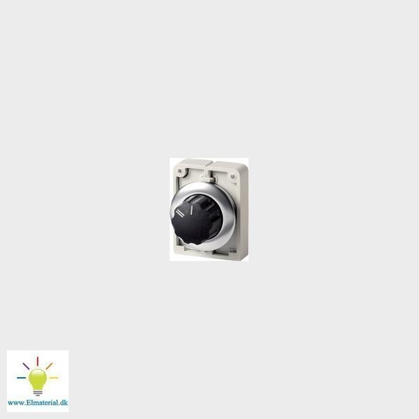 Drejeomskifter, 2 Still, Sort, 30 Mm