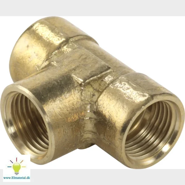 T-Stykke Messing 1".