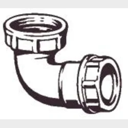 Hvid Aflbsvinkel 1 1/4" X 32Mm