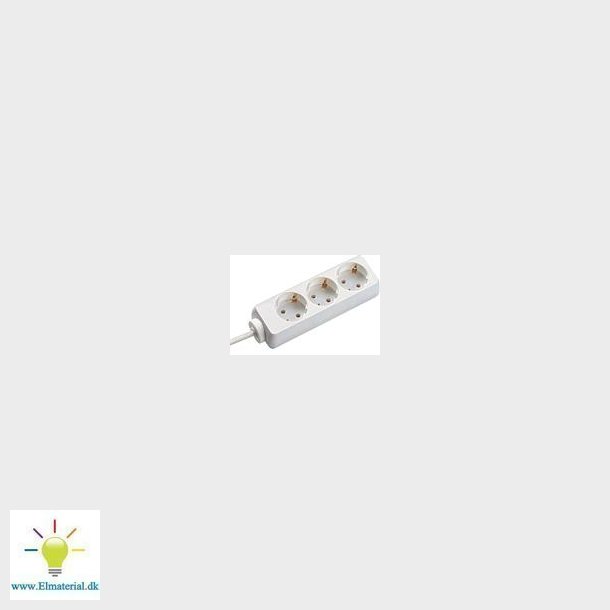 Selly 3-Stikdse Hvid, 1,5M Ledn. M/Stik