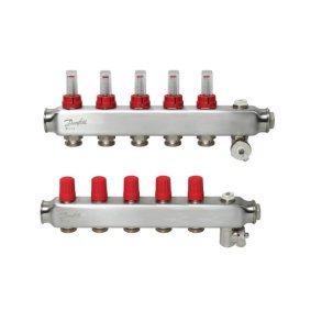 Danfoss gulvvarmemanifold 5+5 SSM med flowmeter