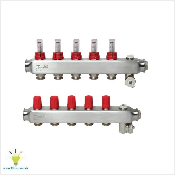 Danfoss gulvvarmemanifold 5+5 SSM med flowmeter