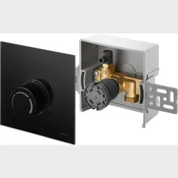 Oventrop Unibox Rtl, svart glas