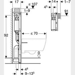 Duofix 98 Cm Top/Frontbetjent Wc-Element