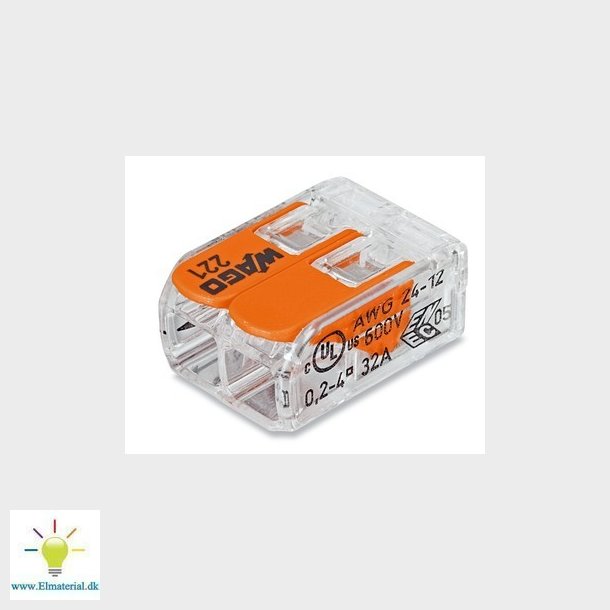 Samlemuffe 2X4 Mm&sup2; Transparent, Serie 221