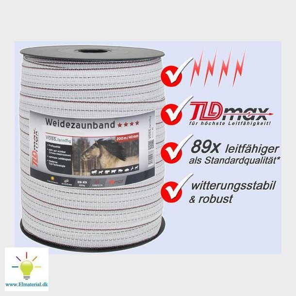 Bnd 40Mm, 200M, 10X0, 25 Tld, Hvid-Sort
