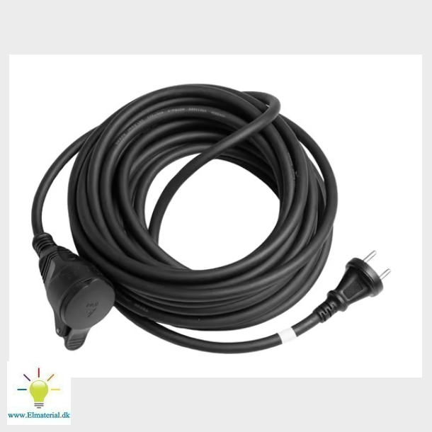 Kabelsats DK med jord och LED-indikator. 16A IP44. 10M 3G1.5 H07RN-F.
