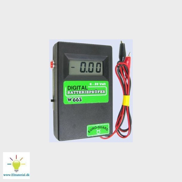 Batteritester For Batterier, 0 Til 20 Volt, Med Digitalt Display