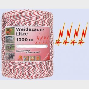 Staketgnga 1000m, 1x0, 25 koppar + 8x0, 2 rostfritt stl, vit och rd 4 *