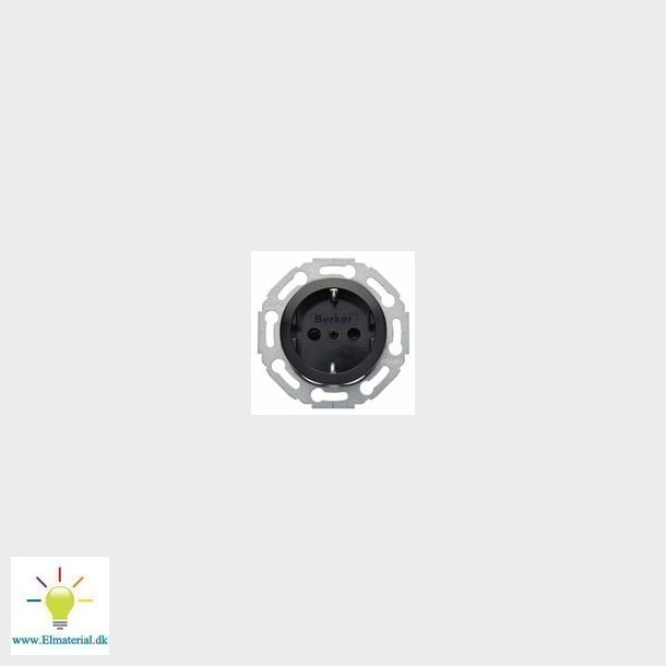 Stikkontakt 1930 Glas Blank Sort