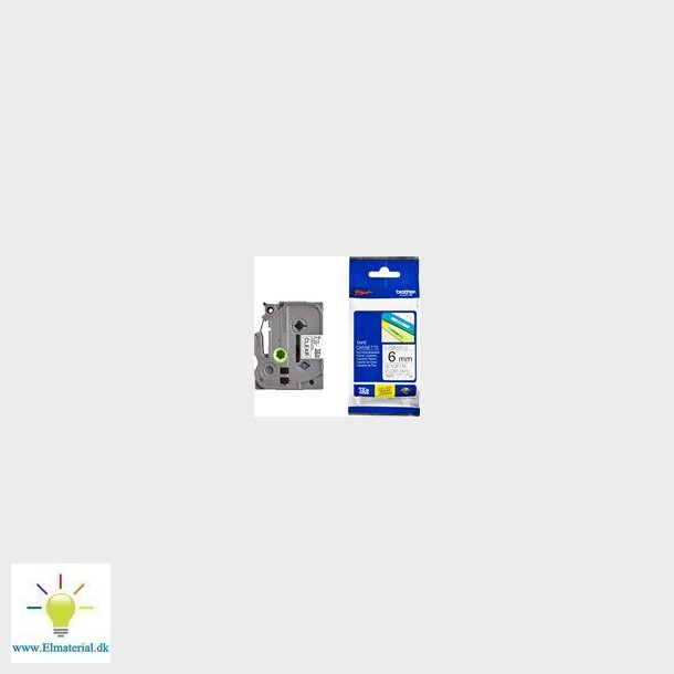 Tape Klar Sort Tekst 6Mm Tze111