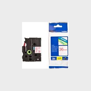 Tejp Vit Röd Text 36Mm Tze262