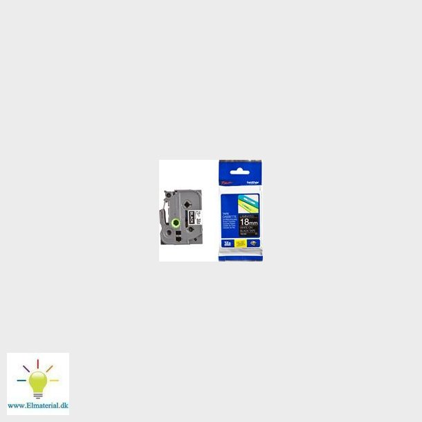 Tape 18Mm Hvid Tekst, Sort Tape