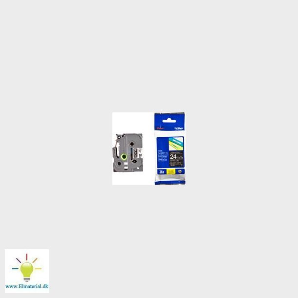Tape 24Mm Hvid Tekst, Sort Tape