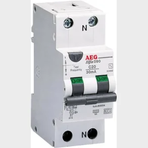 Kombiafbryder.  C10A, 30Ma, 1P+N, 6Ka