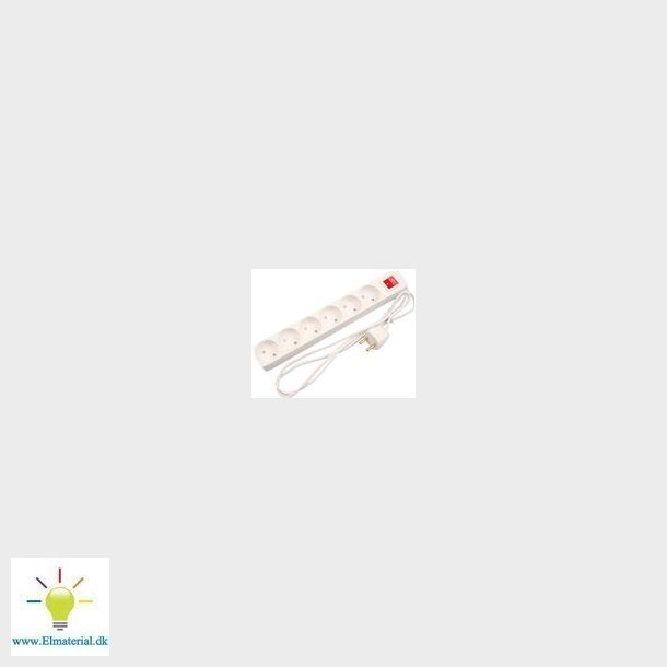 Stikdse T6 Hvid Uden Jord 6Xr 1,5M M/Af