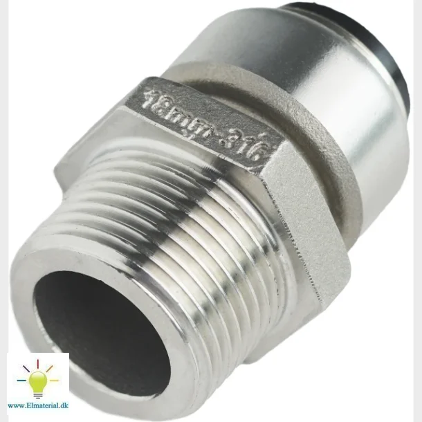 Roth Overgangsnippel 15Mm - 1/2" Rustfri