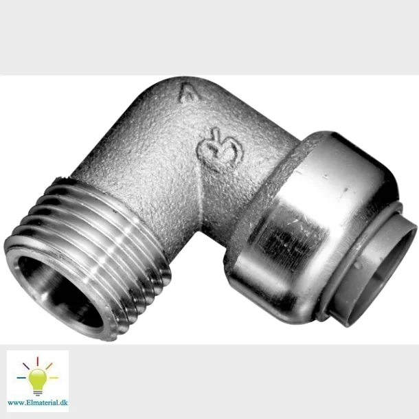 Roth Vinkel 15 X 1/2" Nippel, Rustfri