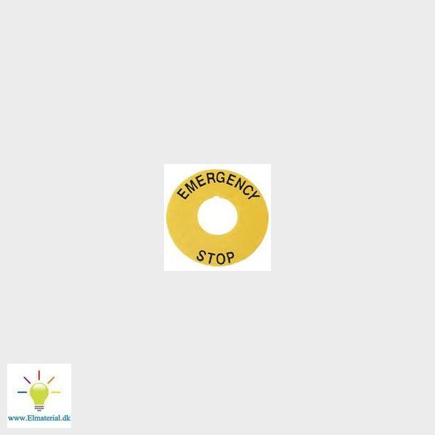 Skilt Gul 90 "Emergency Stop"