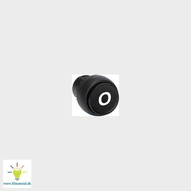 Trykknap,Plast Sort"O" Ophjet