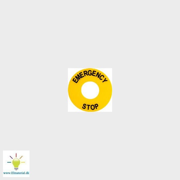 Emergency Stop Skilt 800B-15Ye1