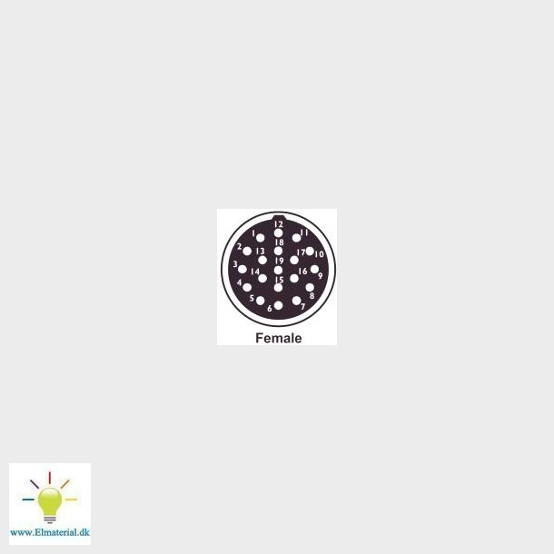 M23/19 Pin Stik Med 5 Meter Kab