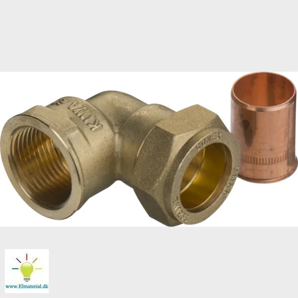 komp. overgang vinkel 22 mm x 3/4" m cu