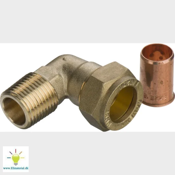komp. overgang vinkel 18 mm x 1/2" n cu