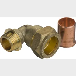 komp. overgang vinkel 22 mm x 1/2" n cu