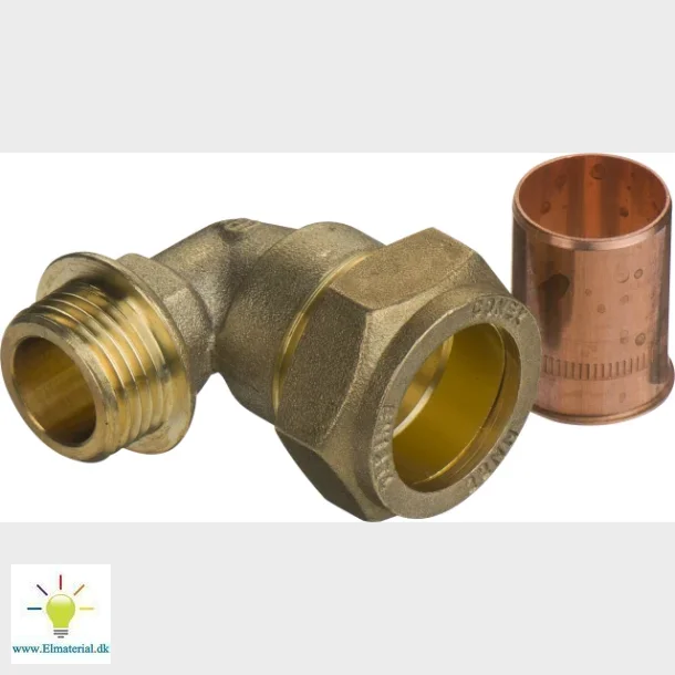 komp. overgang vinkel 22 mm x 1/2" n cu