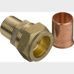 komp. overgang lige 22 mm x 1/2" n cu