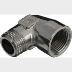 vinkel 90 gr. 3/8" mn krom