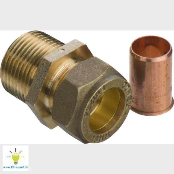 komp. overgang lige 18 mm x 3/4" n cu