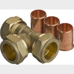komp. kobling tee 22 mm cu