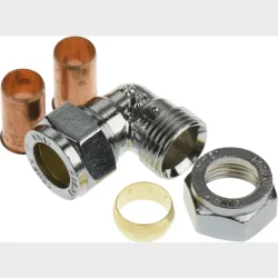 forkromet vinkel 15mm til kobberrr