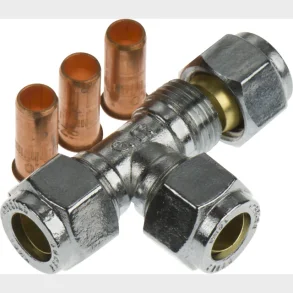 forkromet tee 10mm til kobberrr