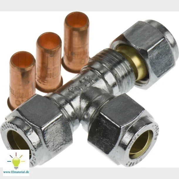 forkromet tee 10mm til kobberrr